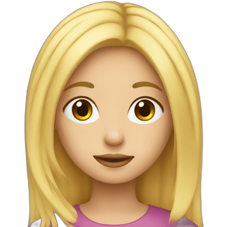 the girl with blond who writes on notebook emoji