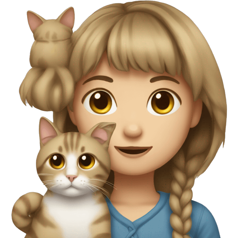 Cat with girl emoji