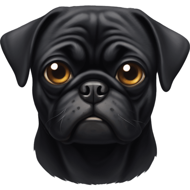 Old black pug emoji