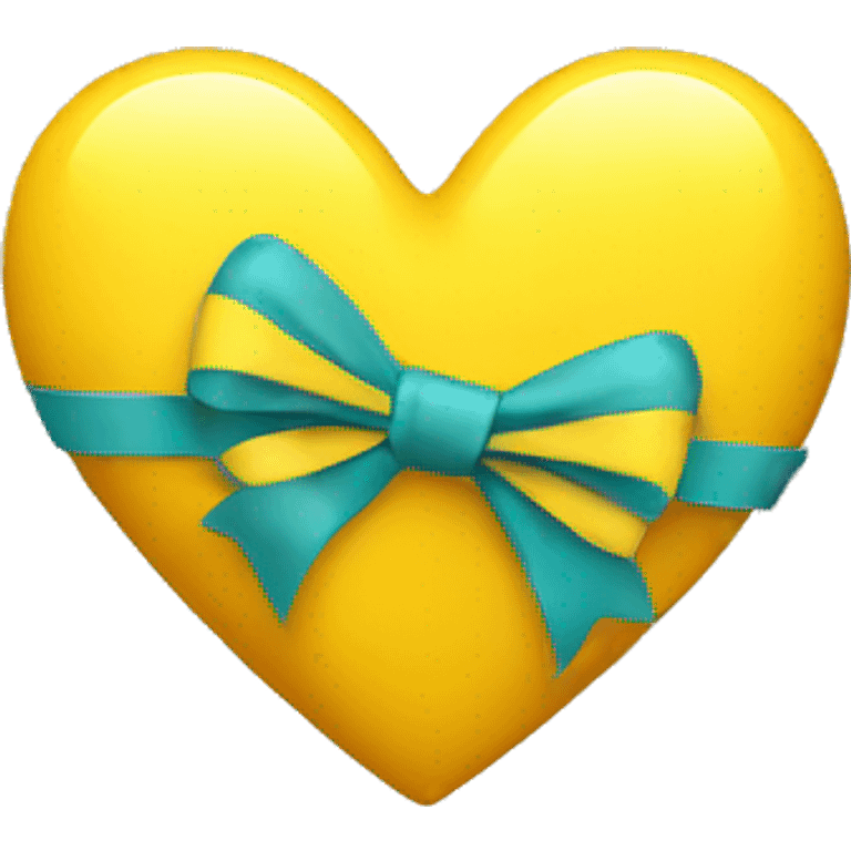 yellow heart with bow emoji