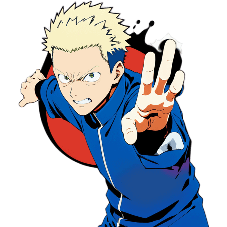 Gojo satoru from jujutsu Kaisen using his right hand to make “eternal domain” emoji