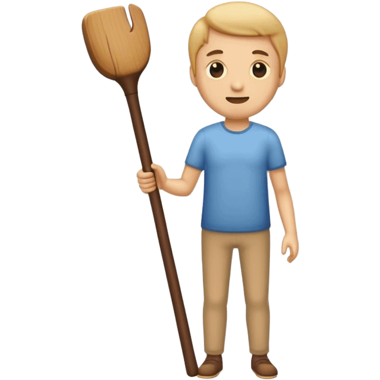 Man holding a stick  emoji