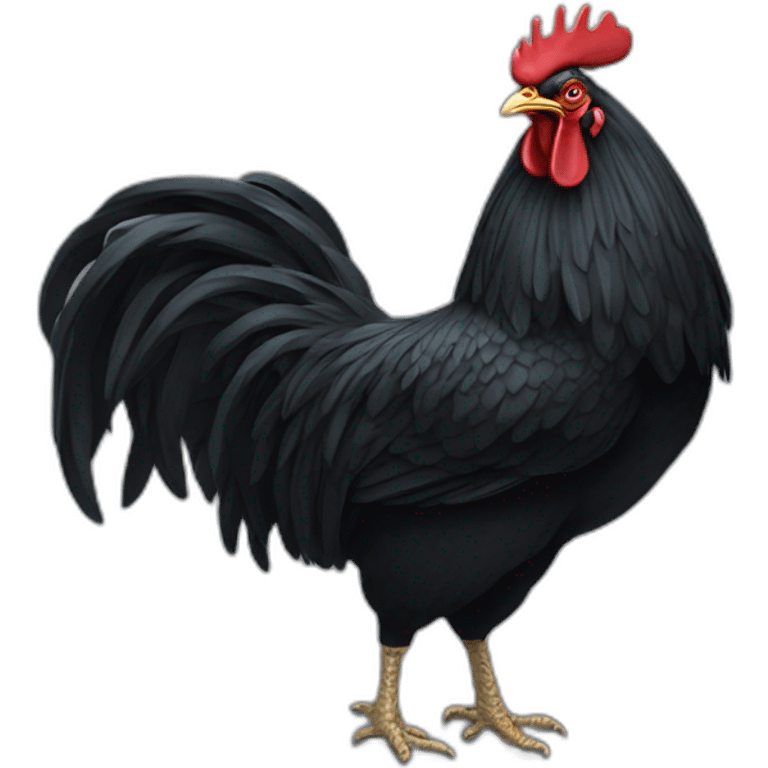 enormous black rooster emoji