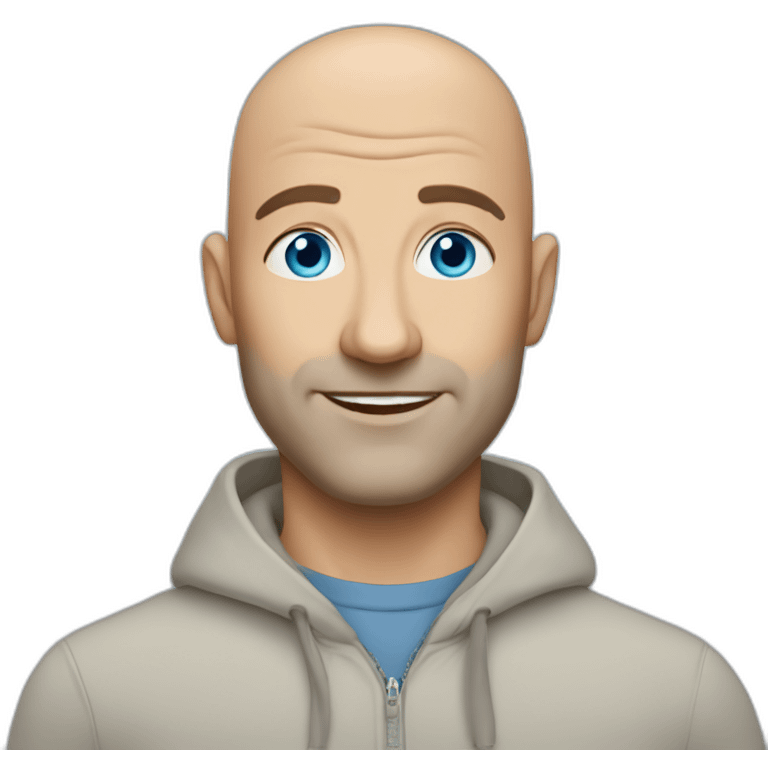 handsome blueeyed bald 50 year old man emoji