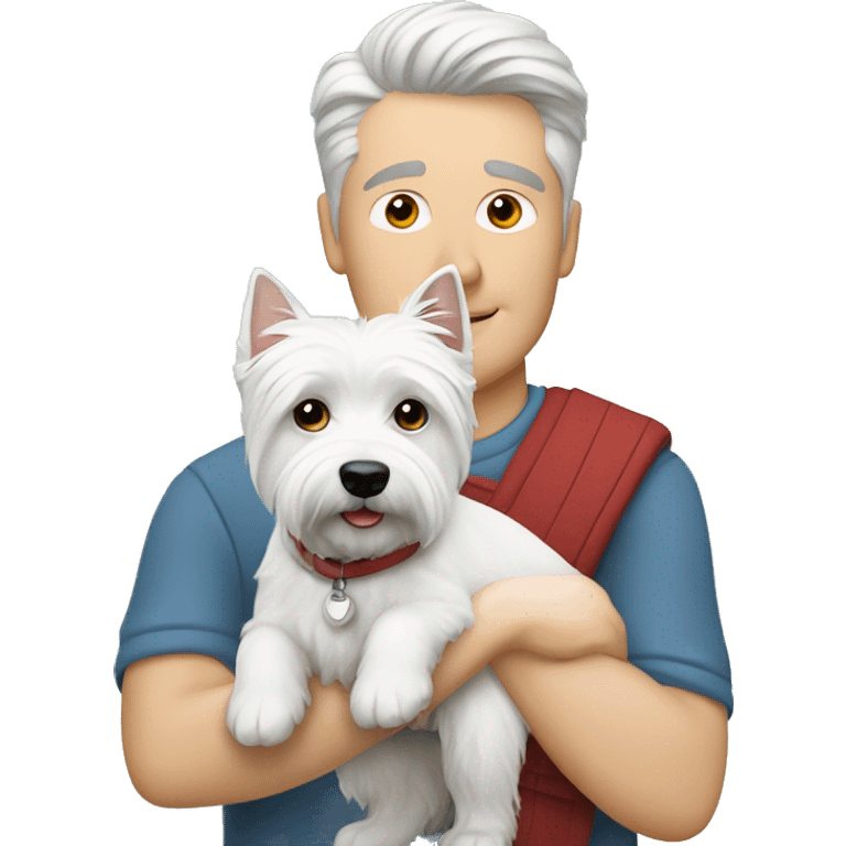 Westie dog and owner emoji