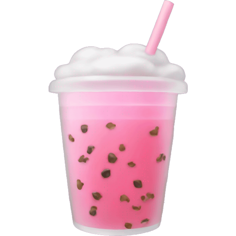 Pink boba drink emoji