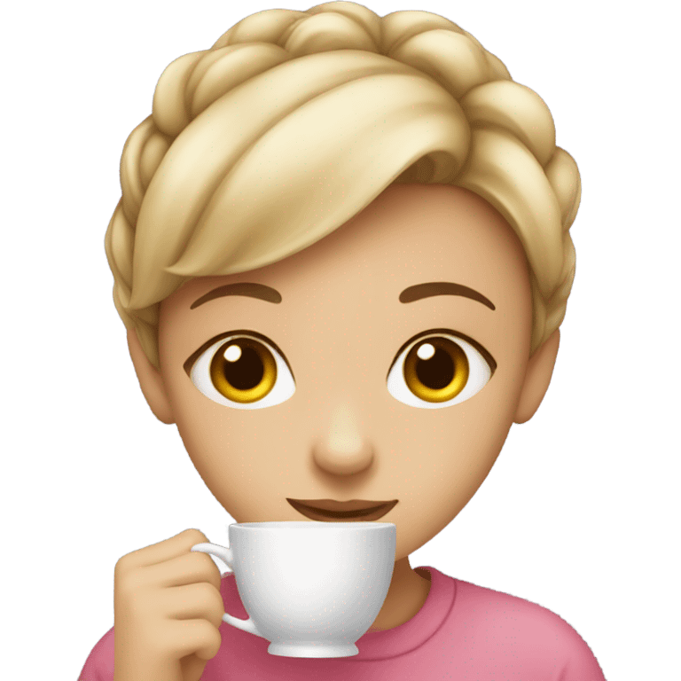 Girl drinking tea  emoji