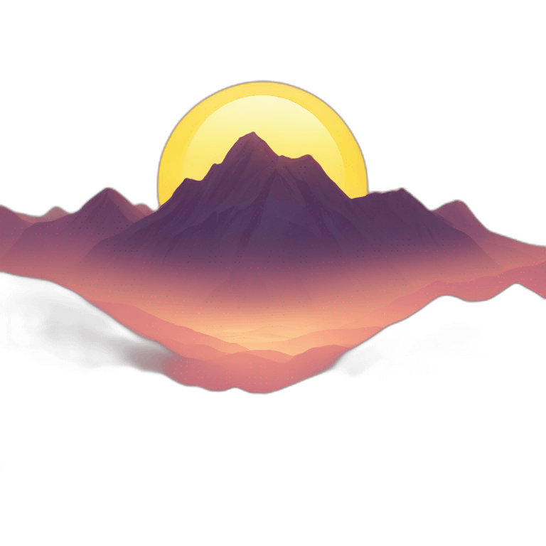 the sun setting behind the mountains emoji