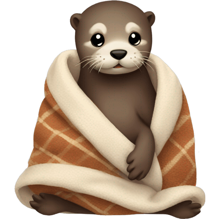 otter cozy in blanket emoji