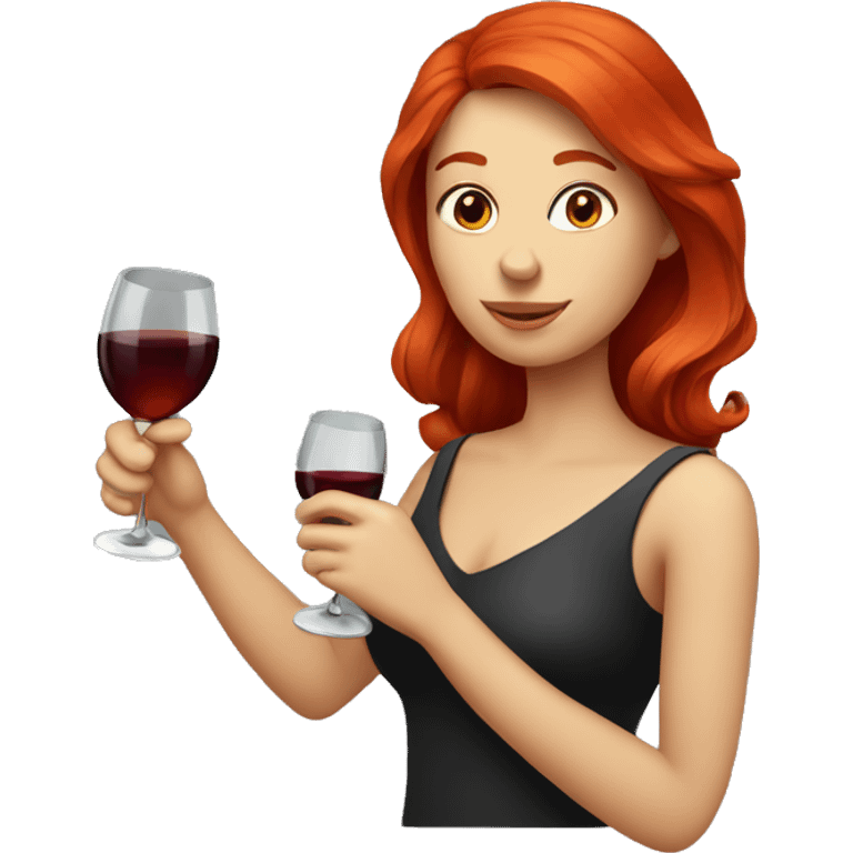 Red Head Drinking Wine emoji