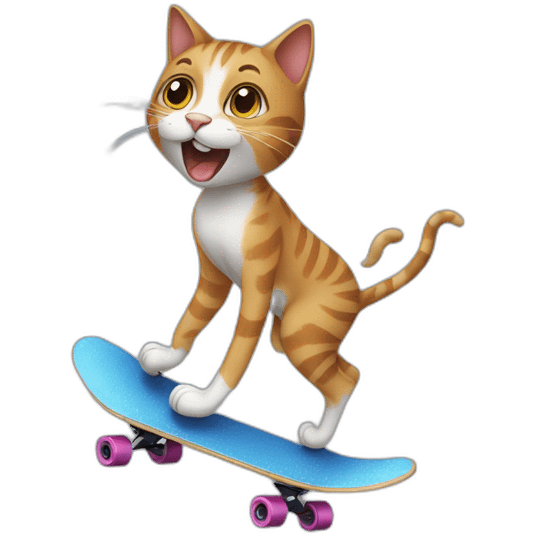 A cat skating emoji