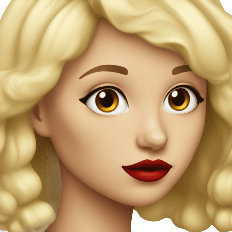 blonde girl with red lips emoji