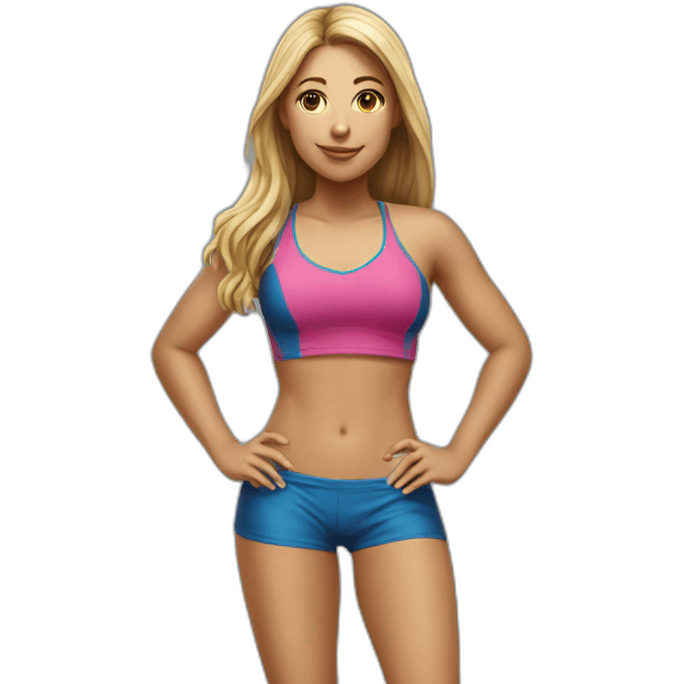 realistic beachvolley girl full body posing emoji