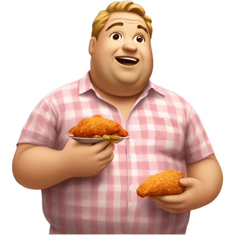 Fat guy eating fried chicken emoji