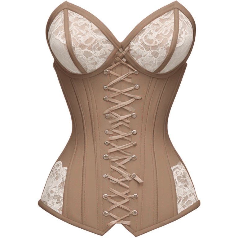 pastel brown lace corset emoji