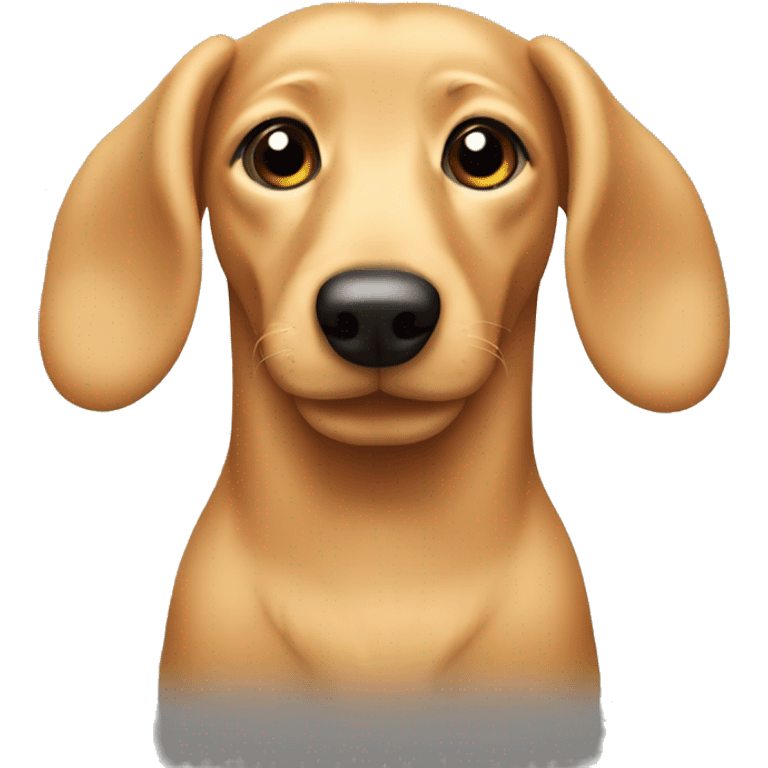 Stuffed animal of a blond dachshund emoji