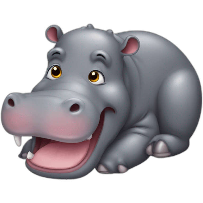 Happy tired hippopotamus emoji