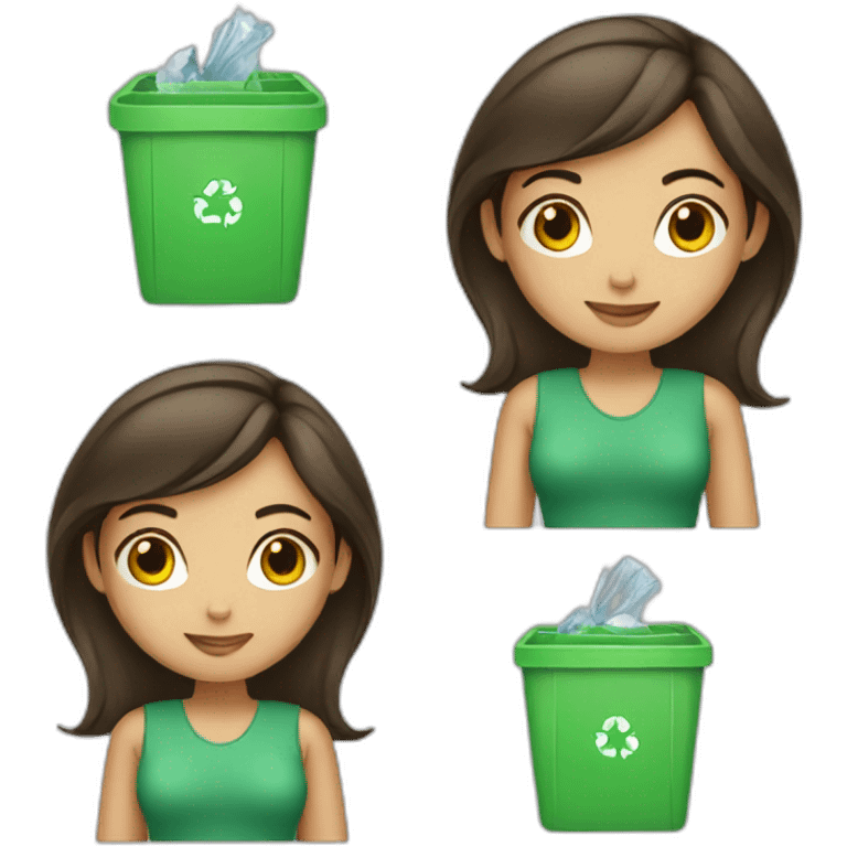 Brunette girl recycling emoji