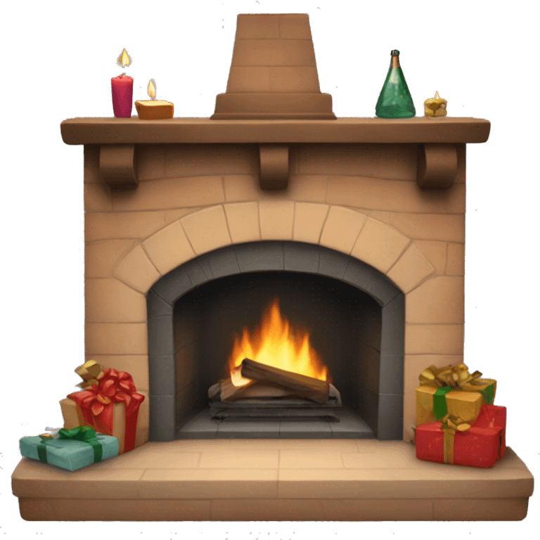 New Year's fireplace emoji