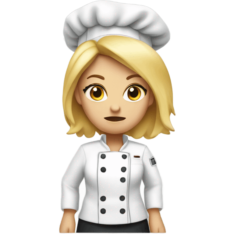 Angry female chef with blonde hair emoji