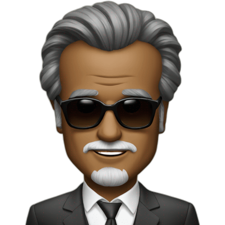 Rajinikanth with a suit and sunglasses  emoji