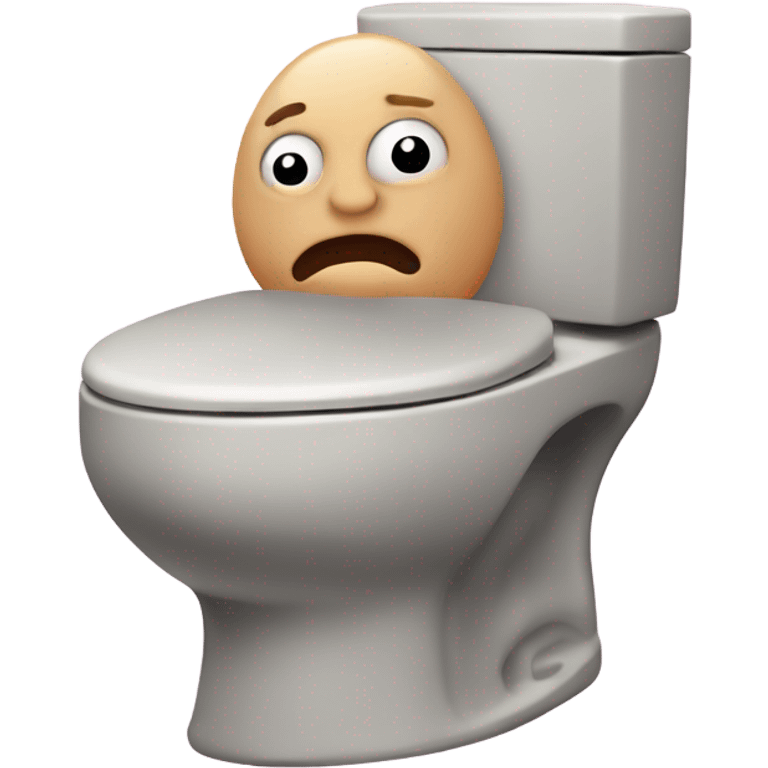 fat skibidi toilet with big brain emoji