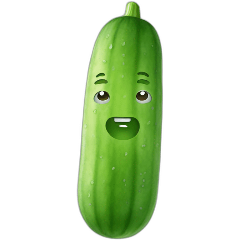 Cucumber with face emoji