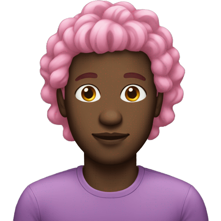 black man with pink hair emoji