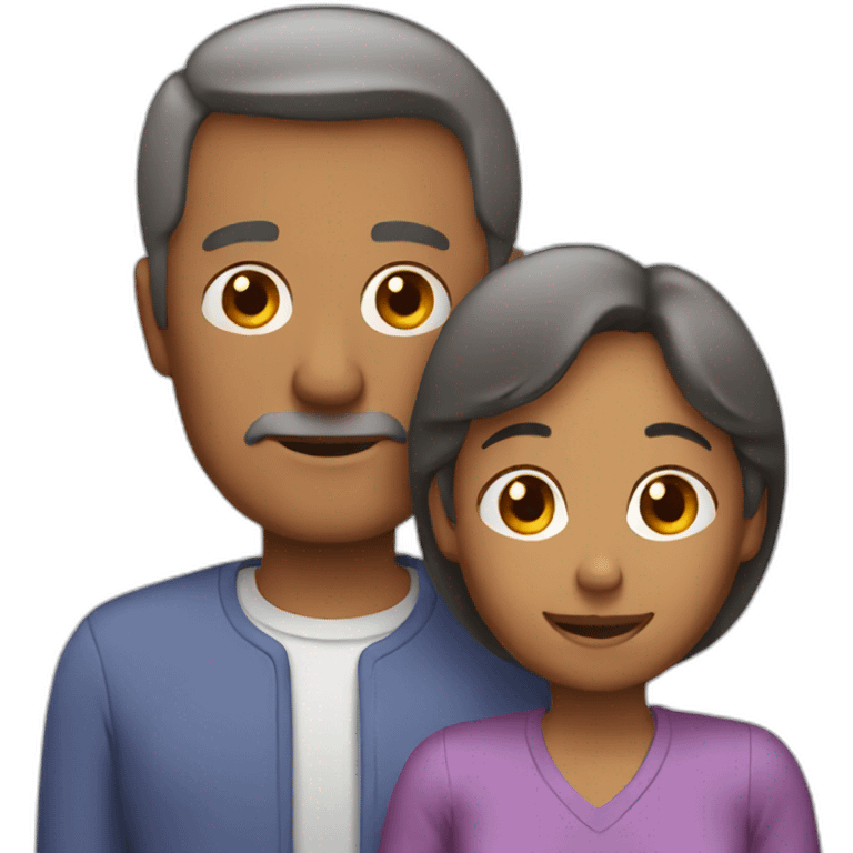 mid-aged father and mother emoji