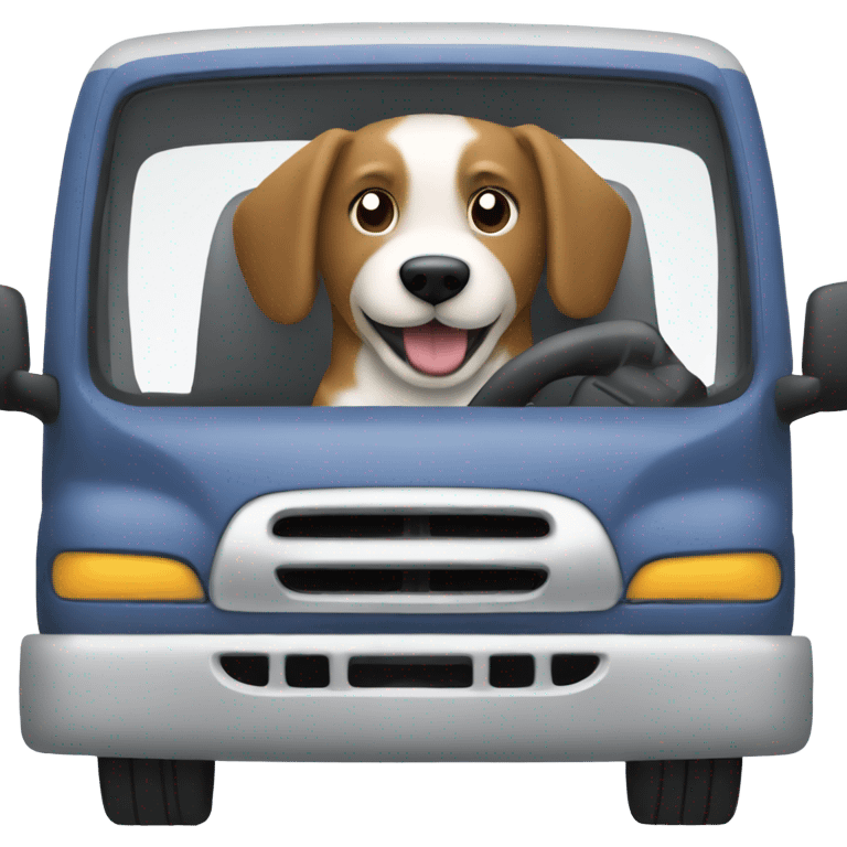 Dog driving f250 emoji