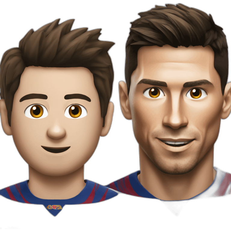 messi and cristiano ronaldo face emoji