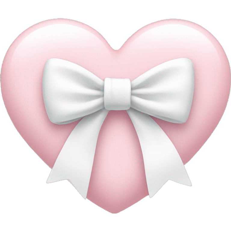 Pastel pink heart with white bow emoji