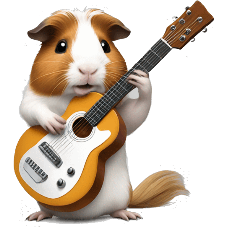 Guinea pig playing guitar  emoji