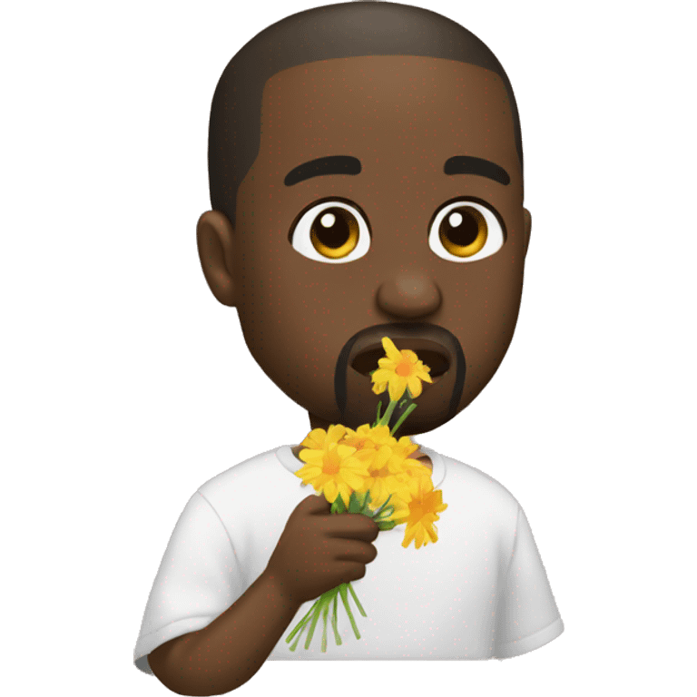 Kanye west eating flowers emoji