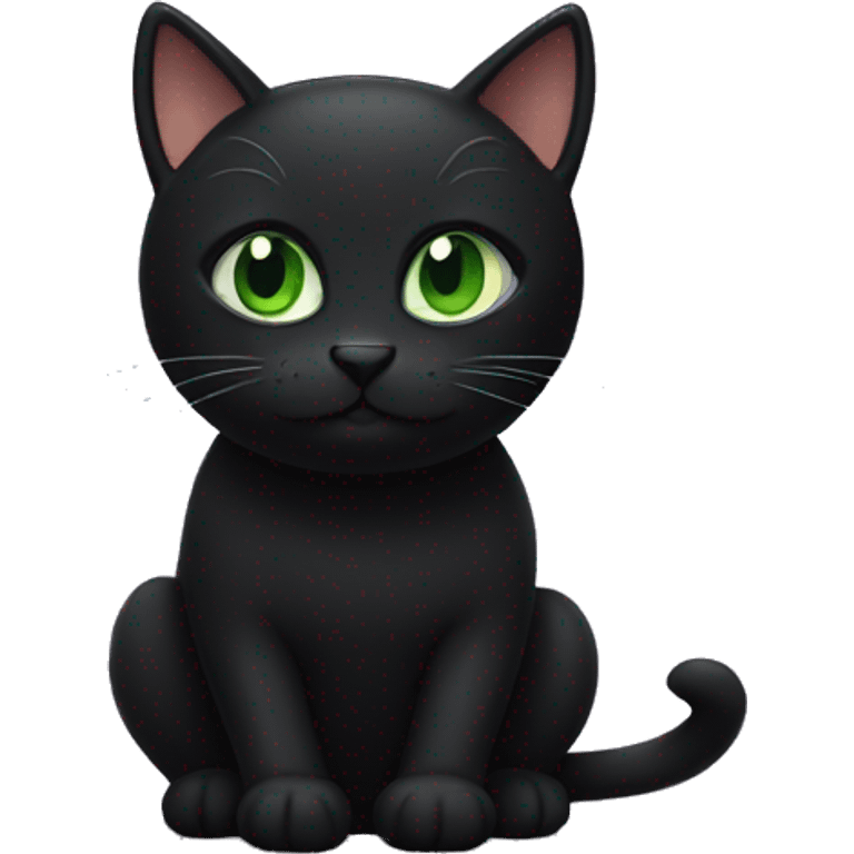 black cat with green eyes and title sima  emoji