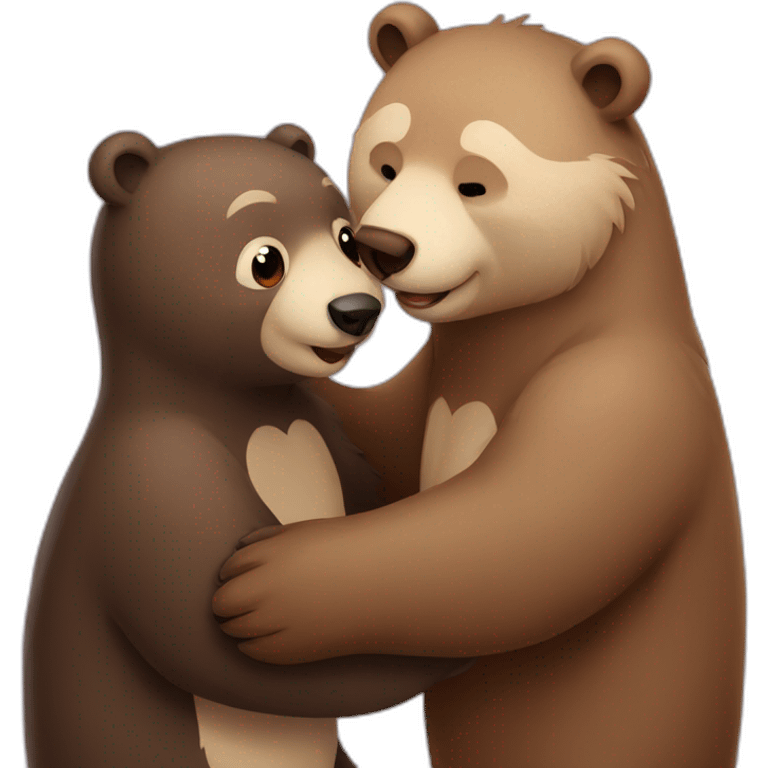 Bear and otter love emoji