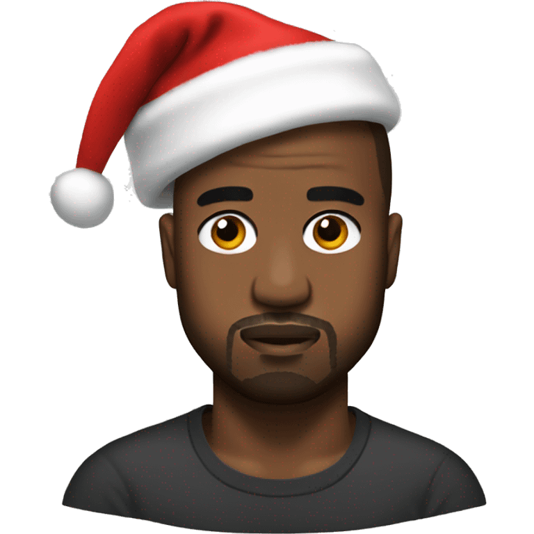 Kanye West with santa hat emoji