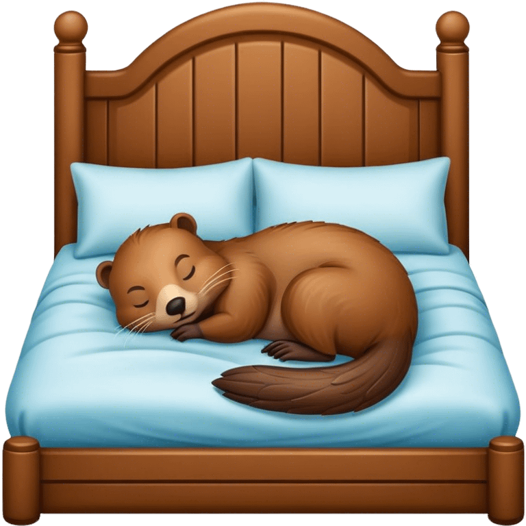 Beaver sleeping in bed emoji