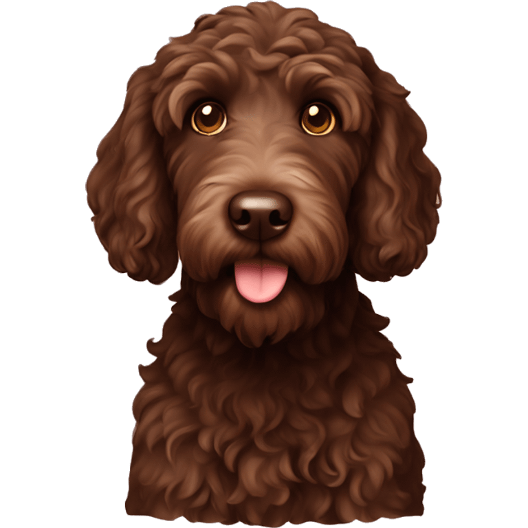 Chocolate labradoodle dog  emoji