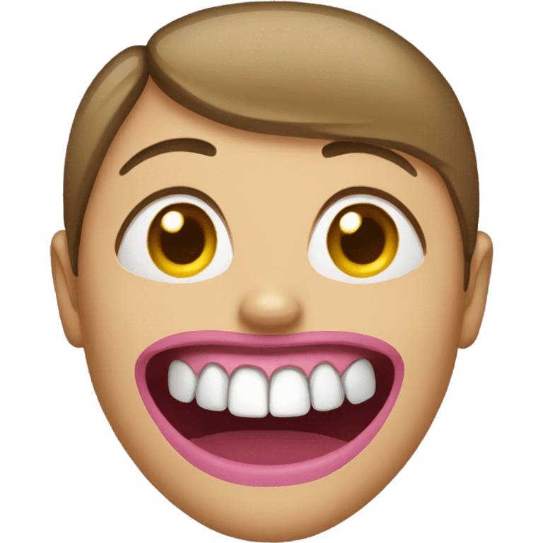 Woman with large teeth emoji