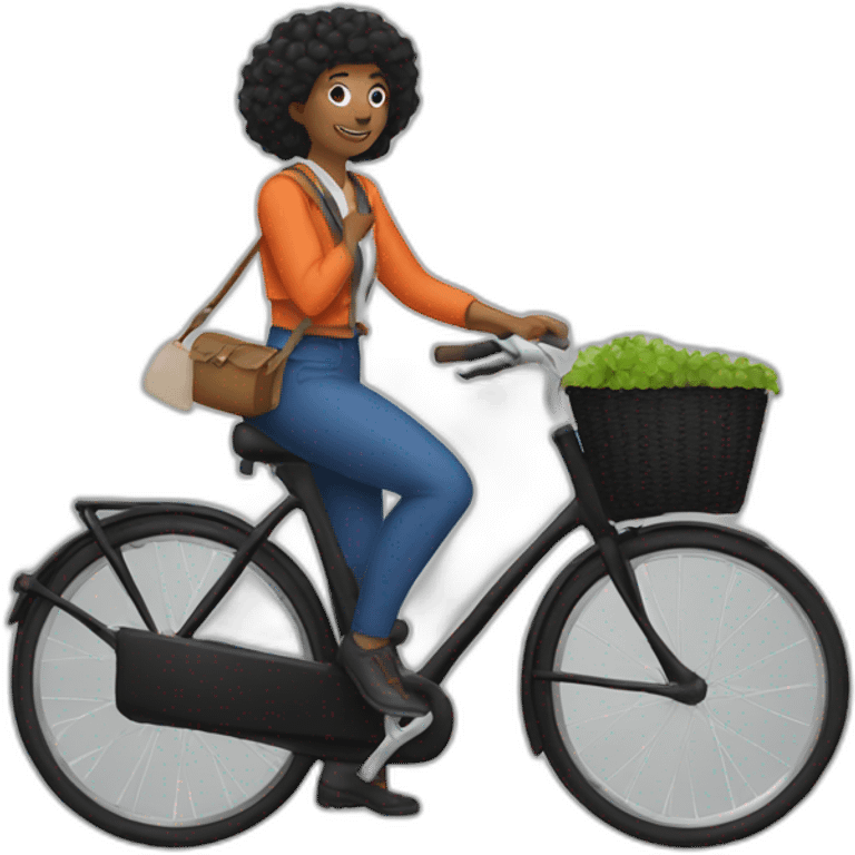 Netherlands bike black bag lady emoji