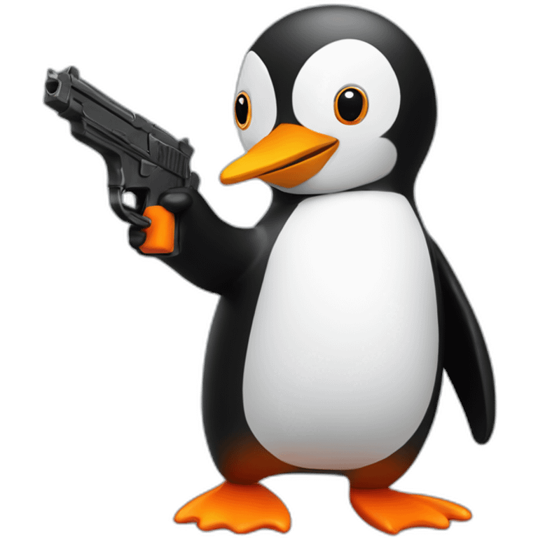 pingu with a toy pistol emoji