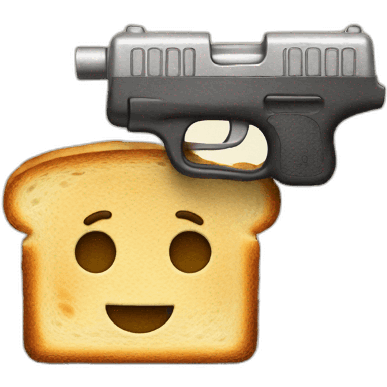 toast with a gun emoji