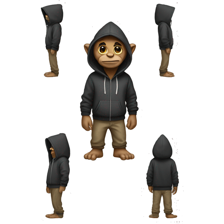 a troll with a hoodie full body emoji