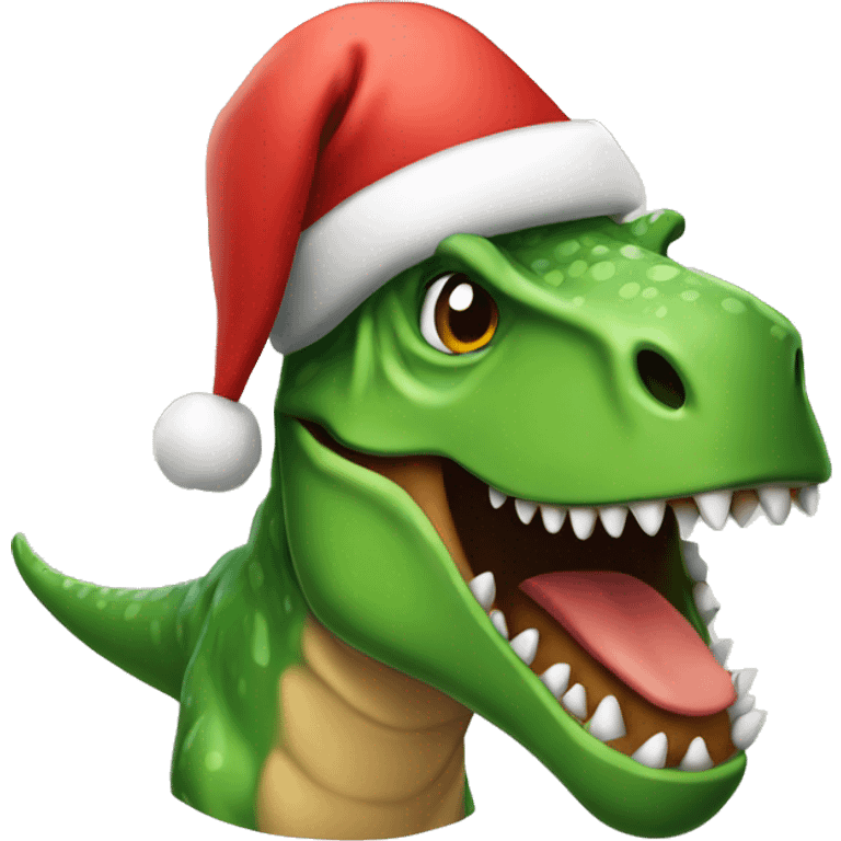 Dinosaur Santa hat emoji