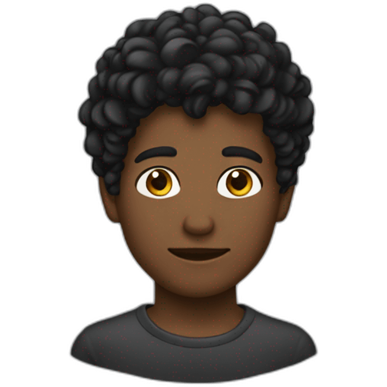 Garçon peau noire cheveux noirs emoji