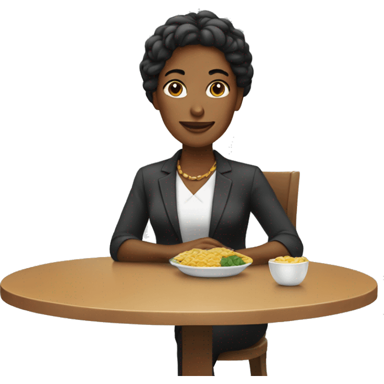 Woman at the table.  emoji