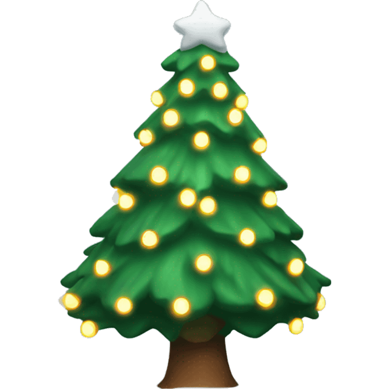 Christmas tree whit lights and snow  emoji