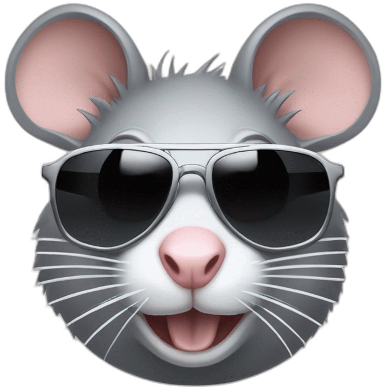 badass rat wearing sunglasses with a small plastic bag of powdered sugar emoji