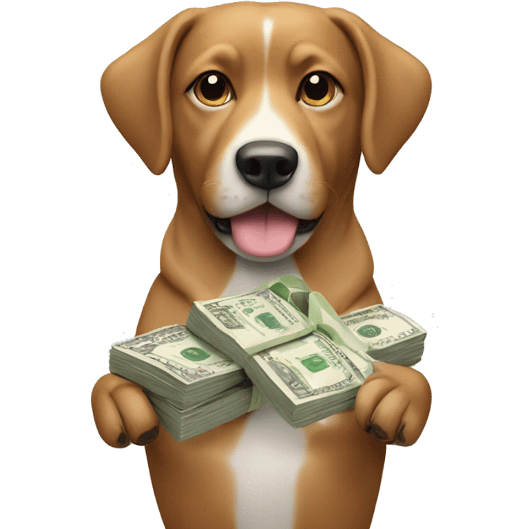 Dog with money emoji